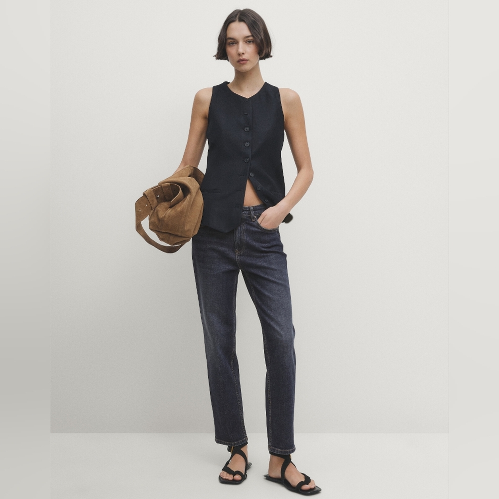Massimo Dutti Slim Jeans With Split Hem